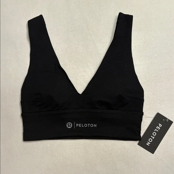 NWT Lululemon x Peloton Align V-Neck Bra C/D Diamond Bra Black - Picture 2 of 4